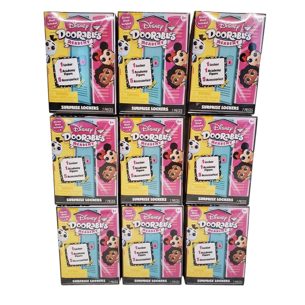 Disney Doorables Academy Surprise Locker Mystery Packs 9 Pack